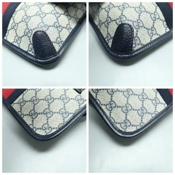 GUCCI Ophidia Navy Canvas Shoulder Bag 1026-123124 - Picture 5 of 12